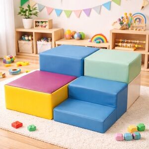 HOUSTON PICKUP ONLY🧩 Soft Foam Climbing Blocks – Baby/Toddler Play Set (6 Piece)